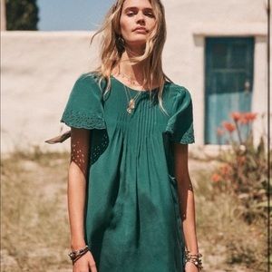 Sezane Maelys silk green dress
